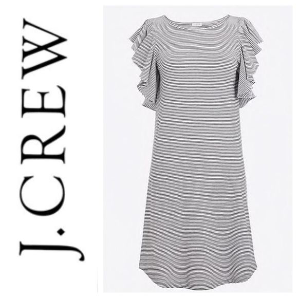 J. Crew Striped Ruffle Dress - Picture 2 of 3